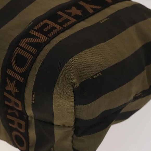 FENDI Pecan Hand Bag Nylon Canvas 2 Set Black Brown Auth ti3350 - Picture 7 of 16